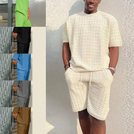 Men’s Summer 2-Piece Suit – Loose Shirt & Shorts Set