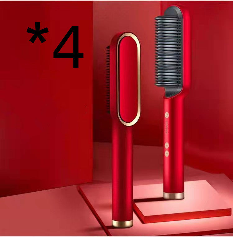 2-in-1 Hair Straightener & Curling Hot Comb – Electric Hair Brush