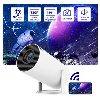 Portable Home Projector – Mini Video Projector with Auto Focus & 180° Projection Angle