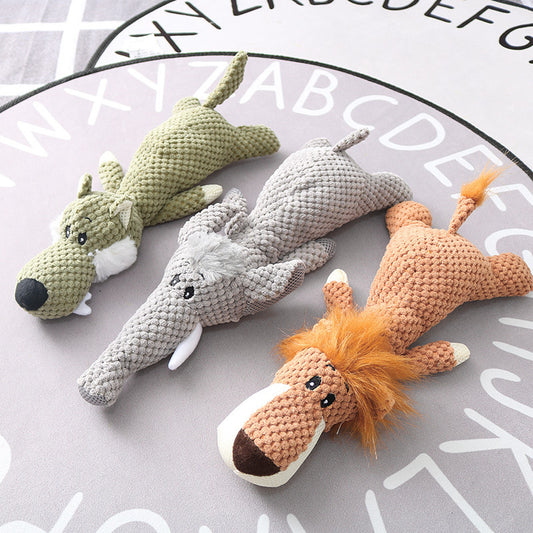 Plush Puppy Chew Toy with Squeaker for Small Dogs