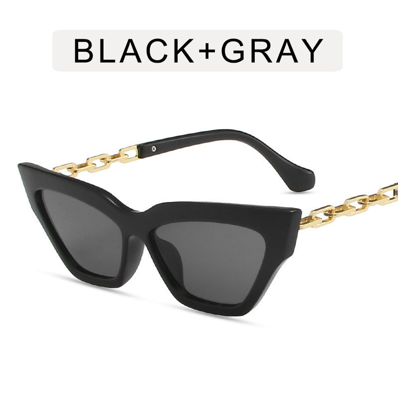 Chain Leg Cat Eye Sunglasses – Trendy Women’s Shades