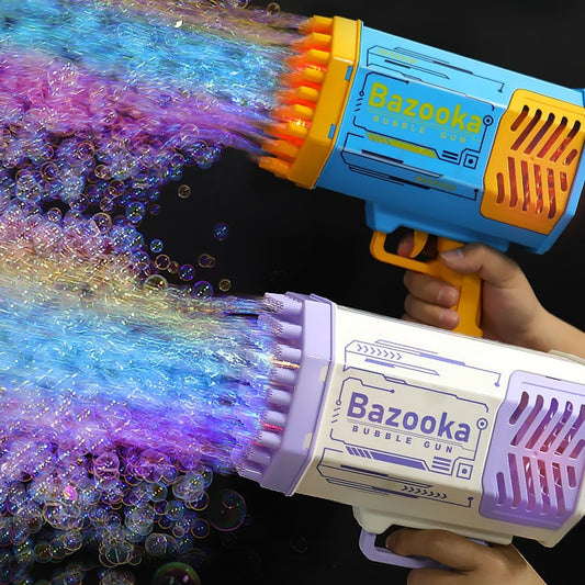 Rocket Bubble Gun – 69 Holes Automatic Bubble Machine with Lights
