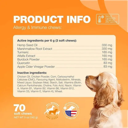 Dog Allergy Relief Chews – Anti-Itch Salmon Oil Treats for Skin & Immune Health