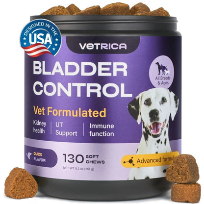 Dog UTI & Bladder Support Chews – Duck Flavor Cranberry D-Mannose Soft Treats for Urinary & Kidney Health