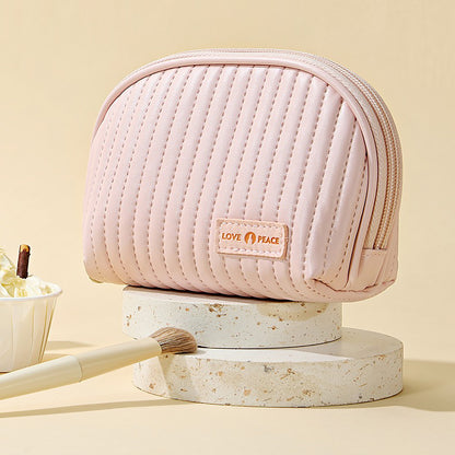 Round Cake Cosmetic Travel Bag Set Waterproof PU