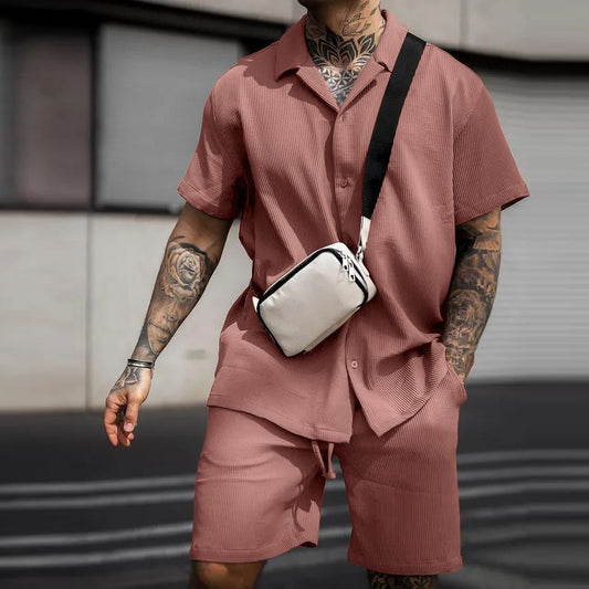 Men’s Casual Polo Short Set – Short Sleeve Shirt & Shorts Two-Piece Summer Outfit