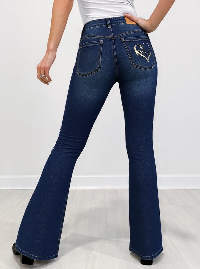 Women’s High-Waist Wide-Leg Vintage Wash Jeans