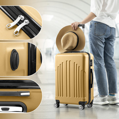 Vertical Striped 4-in-1 Luggage Set – Durable Travel Suitcase