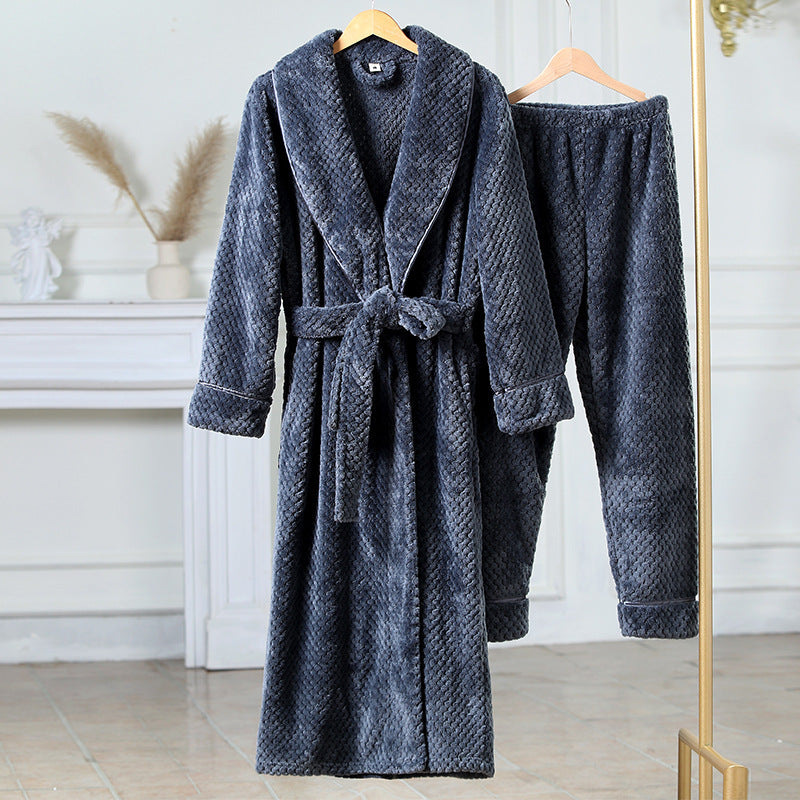 Men’s Flannel Thermal Pajamas Set – Warm Comfortable Sleepwear