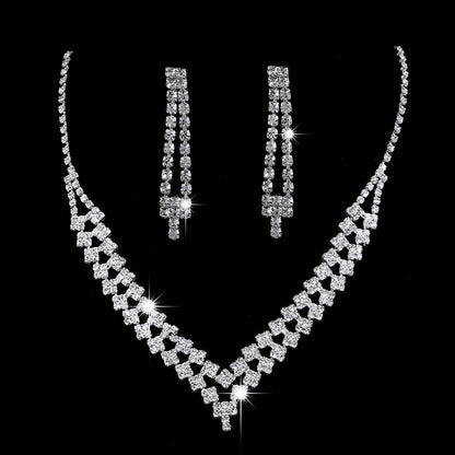 Rhinestone Zircon Water Drop Jewelry Set