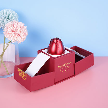 Valentine’s Day Metal Rose Jewelry Box – Necklace Gift