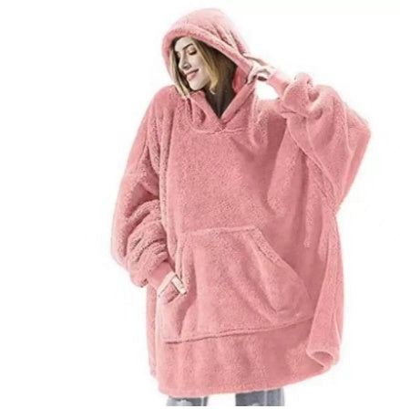 Wearable Blanket Hoodie – Oversized Fleece Sweatshirt with Big Pocket