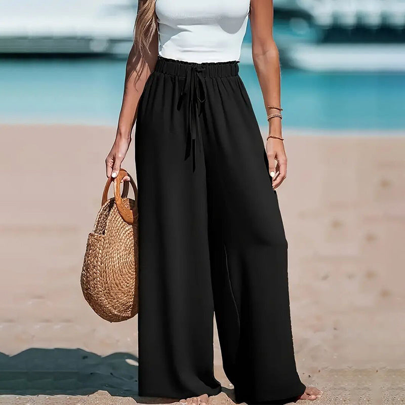 Women’s High Waist Elastic Wide Leg Pants