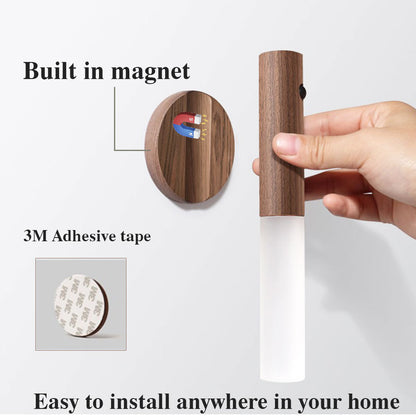 Auto LED Motion Sensor Night Light – USB Magnetic Wall Lamp