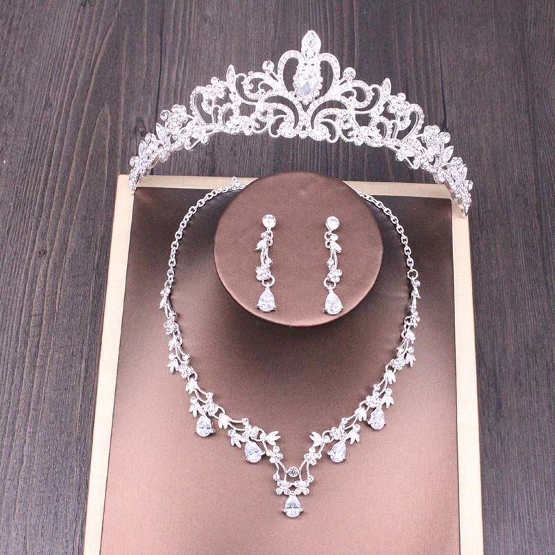 Bridal Rhinestone Crown & Necklace Set