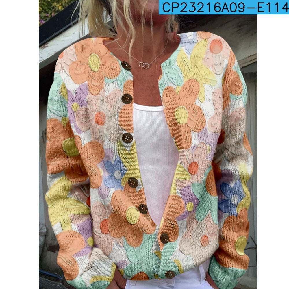 Women’s 3D Printed Knit Cardigan