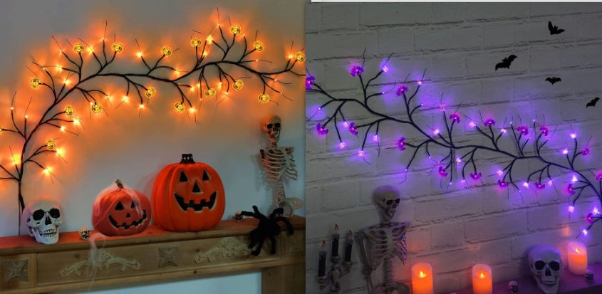 Halloween LED String Lights – Bat & Pumpkin Party Decorations