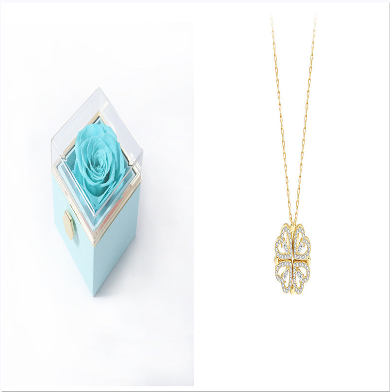 Women’s Zircon Four-leaf Clover Necklace – Multi-Wear Detachable Clavicle Chain