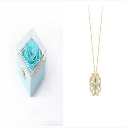 Women’s Zircon Four-leaf Clover Necklace – Multi-Wear Detachable Clavicle Chain