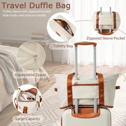 Vertical Striped 4-in-1 Luggage Set – Durable Travel Suitcase