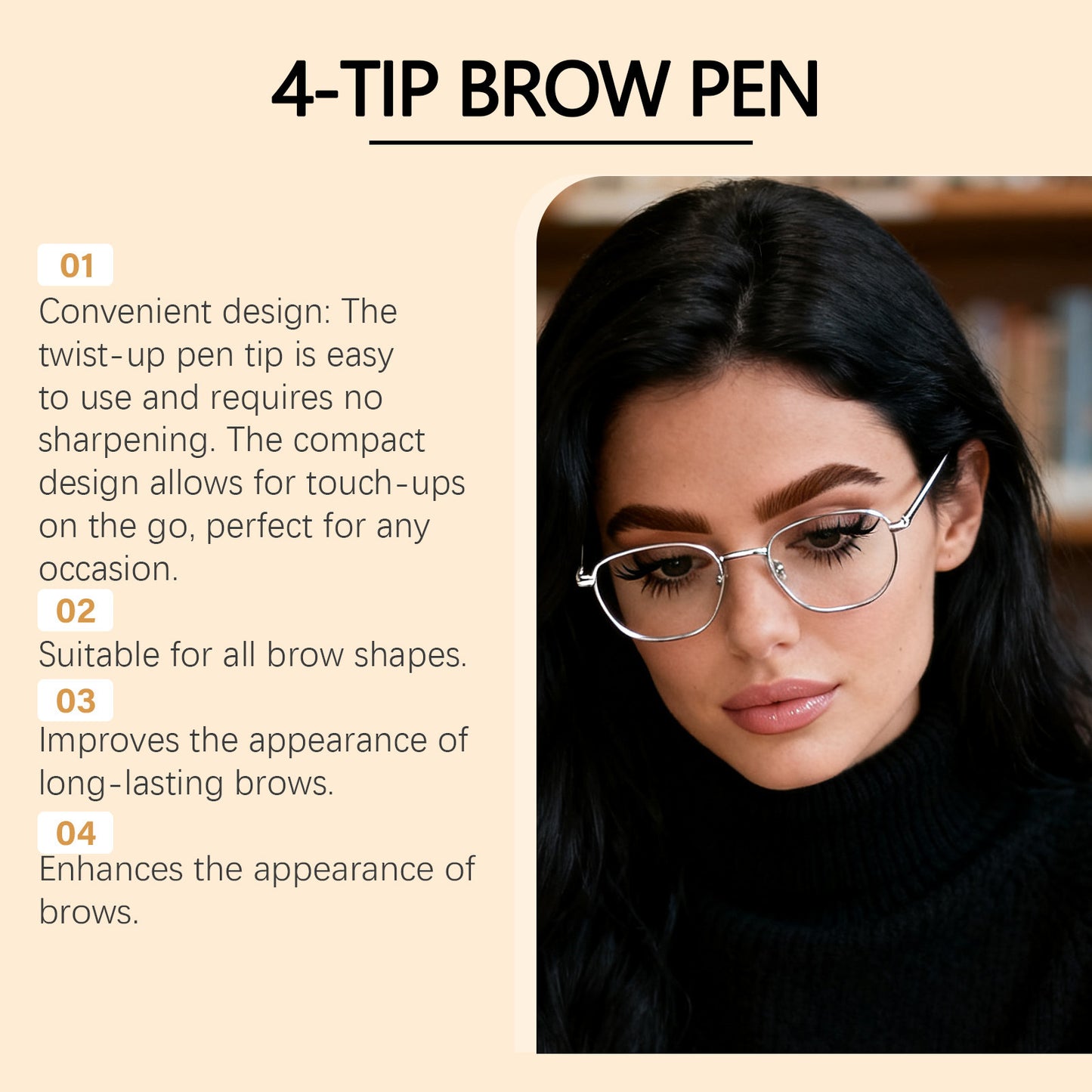 3D Four-Pronged Eyebrow Pencil