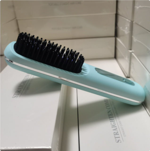 2-in-1 Wireless Hair Straightener Comb – Portable USB Hot Curler