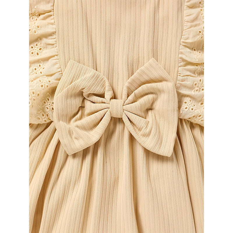 Baby Girl Square Neck Bow Onesie with Headband