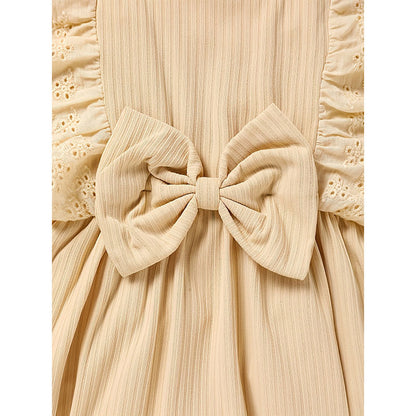 Baby Girl Square Neck Bow Onesie with Headband