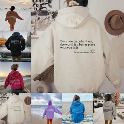 Women’s Plush Letter Print Hoodie with Kangaroo Pocket
