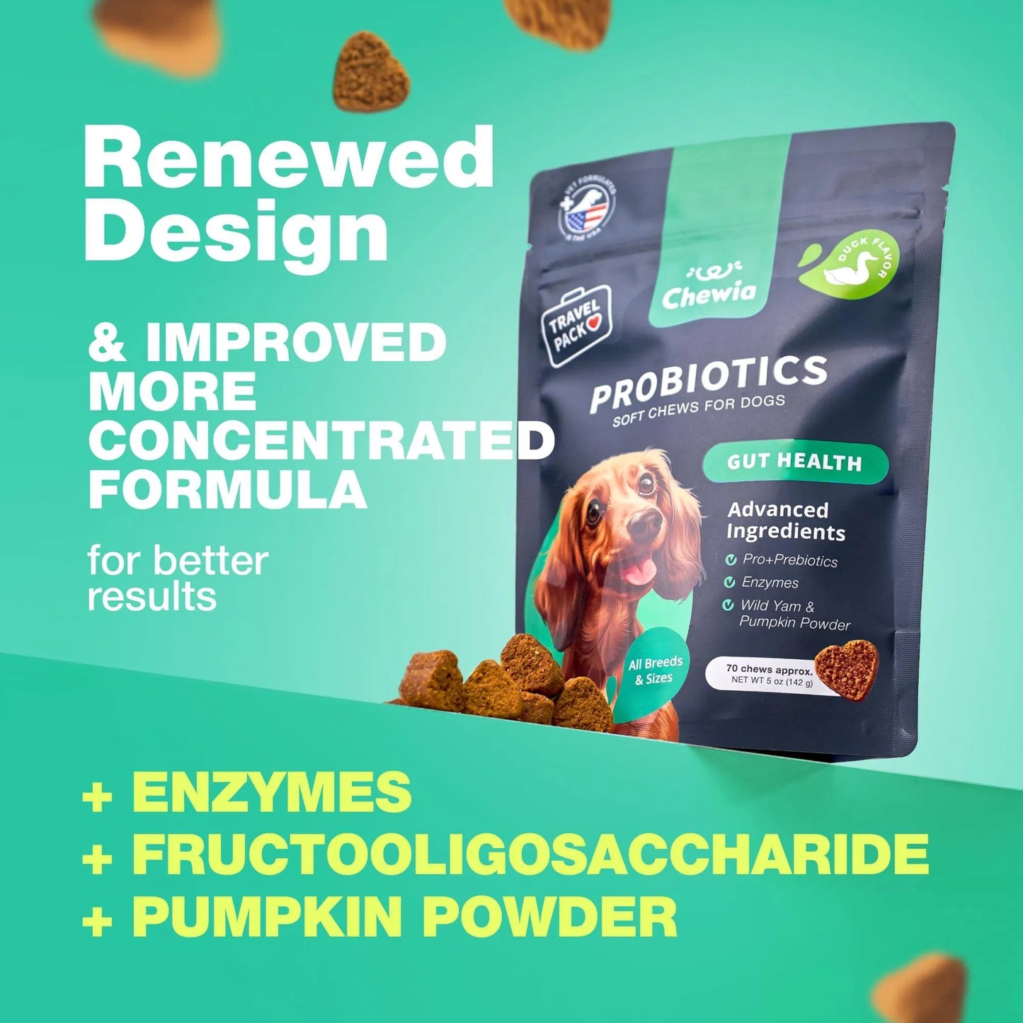 Dog Probiotics & Digestive Enzymes – Gut Health, Immunity & Allergy Support (180 Chews)