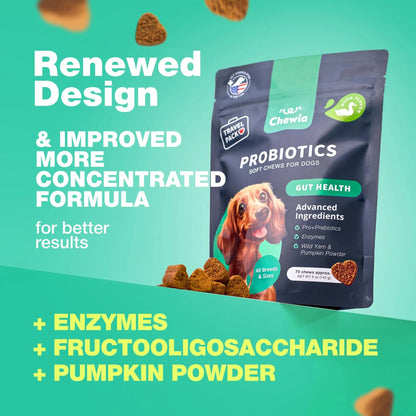 Dog Probiotics & Digestive Enzymes – Gut Health, Immunity & Allergy Support (180 Chews)