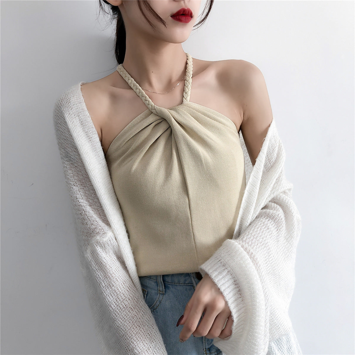 Women’s Off Shoulder Knitted Camisole