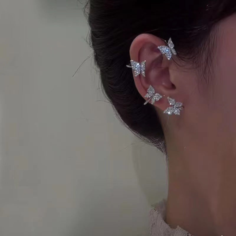 Butterfly Ear Clip and Hook Earrings – Women’s Fashion Jewelry