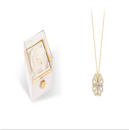 Women’s Zircon Four-leaf Clover Necklace – Multi-Wear Detachable Clavicle Chain