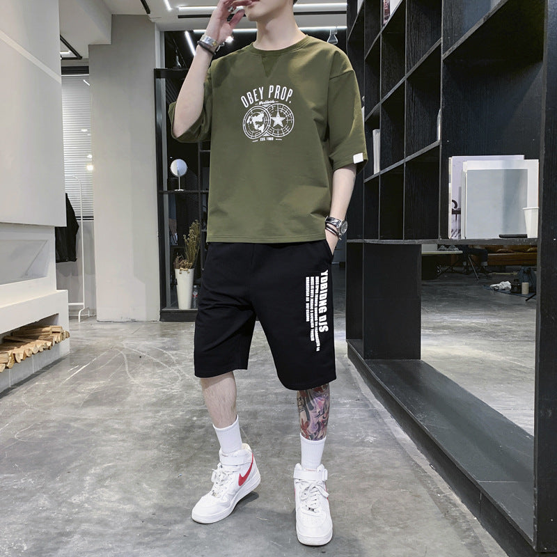 Men’s Summer Sportswear Set – Casual T-Shirt & Shorts Suit