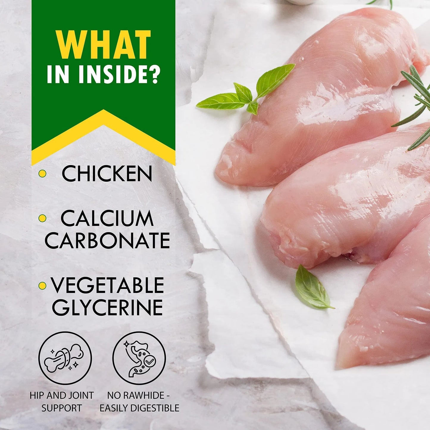 Dog Calcium Bones with Chicken – Rawhide-Free Healthy Training Chew Treats