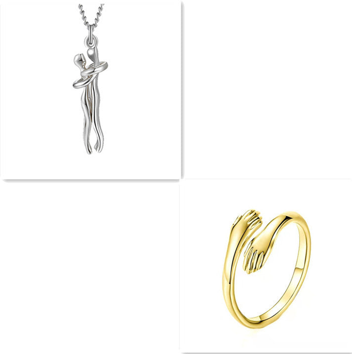 Love Hug Necklace for Couples – Unisex Jewelry Gift for Men and Women