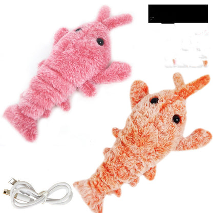 Electric Jumping Shrimp Cat Toy – USB Rechargeable Plush Lobster Simulation for Pets