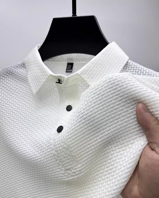 Men’s Short Sleeve Polo Shirt Business Casual Lapel T-Shirt