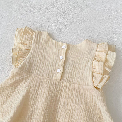 Kids Summer Embroidered Princess Romper Dress