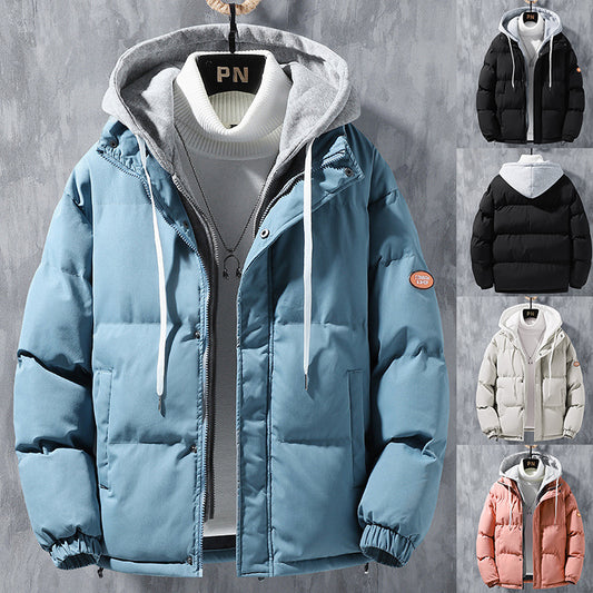 Men’s Hooded Winter Jacket – Thick Windproof Cotton Coat