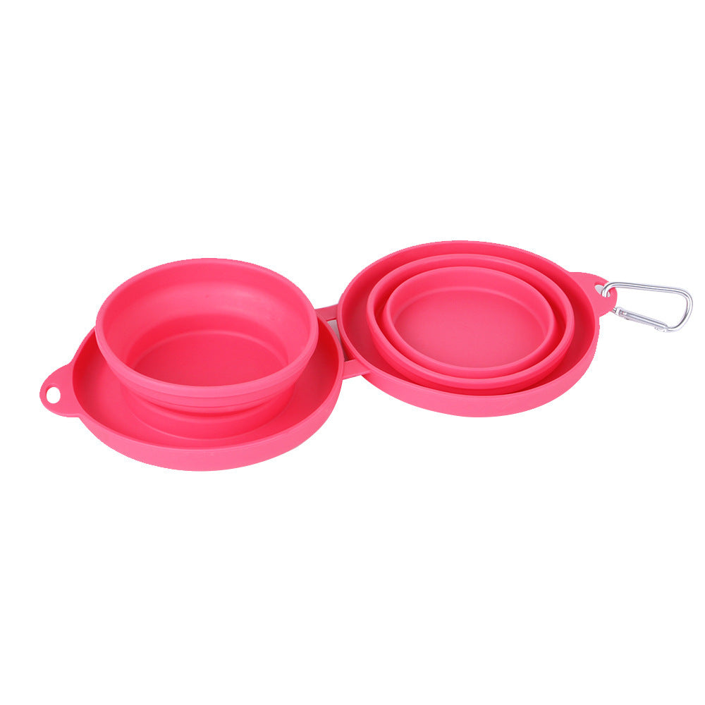 Foldable Double Rubber Pet Feeding Bowl for Dogs & Cats