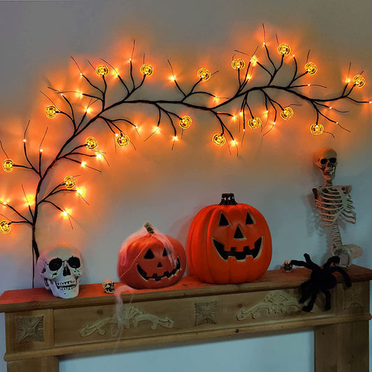 Halloween LED String Lights – Bat & Pumpkin Party Decorations