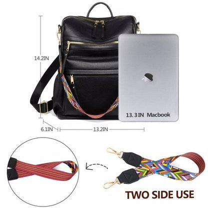 PU Leather Backpack – Stylish Casual Travel Bag for Women