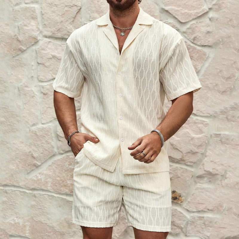 Men’s Casual Summer Tracksuit – Shirt & Shorts Set