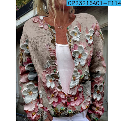 Women’s 3D Printed Knit Cardigan