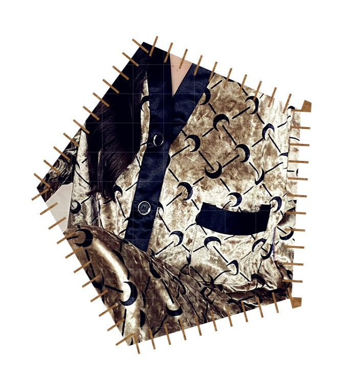 Men  &women Plaid Thin Cardigan Pajama Set