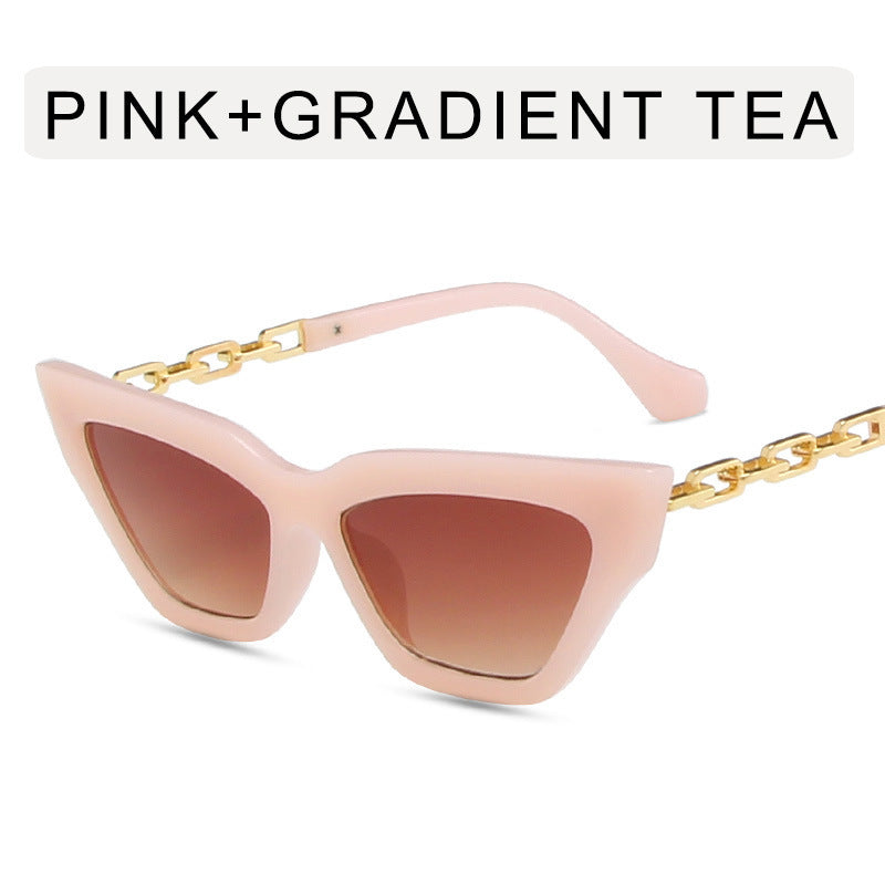 Chain Leg Cat Eye Sunglasses – Trendy Women’s Shades