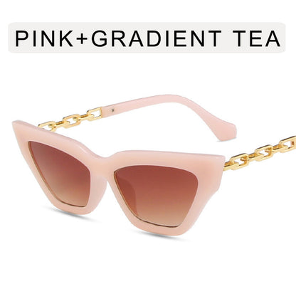 Chain Leg Cat Eye Sunglasses – Trendy Women’s Shades