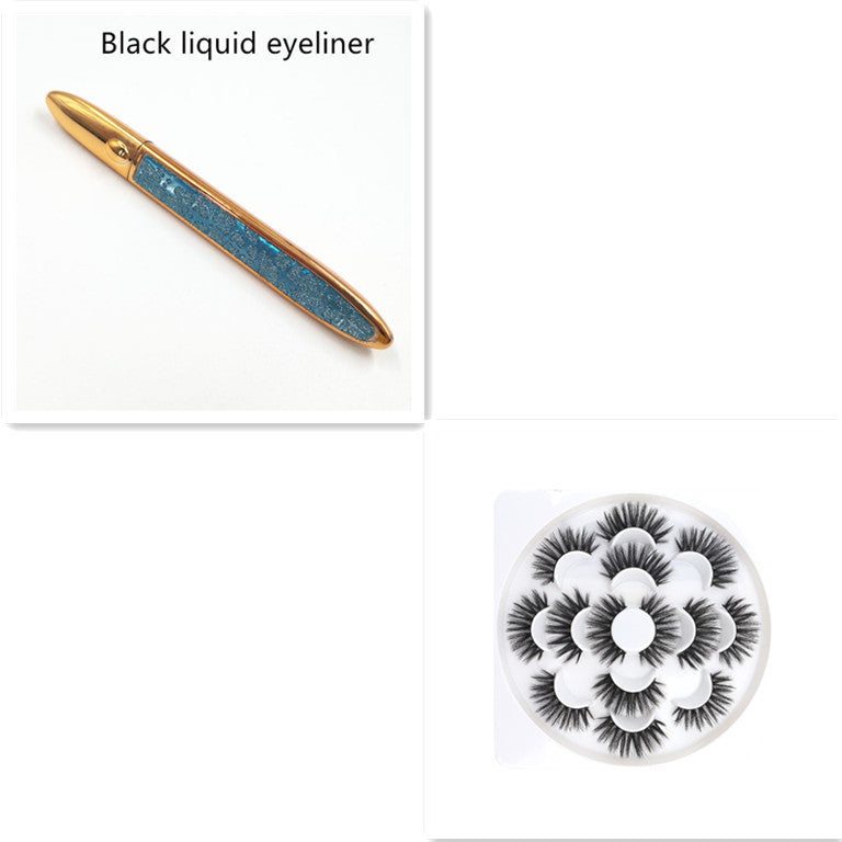 Self-Adhesive False Eyelashes with Multicolor Eyeliner – No Glue Needed